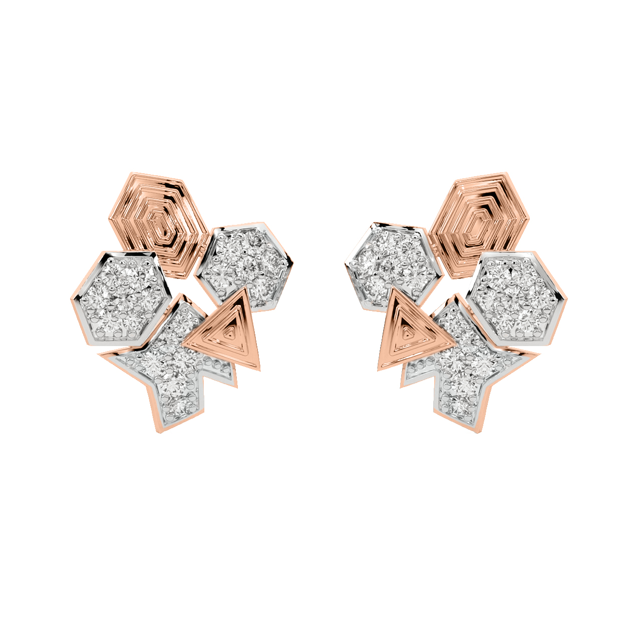 Gladys Round Diamond Stud Earrings